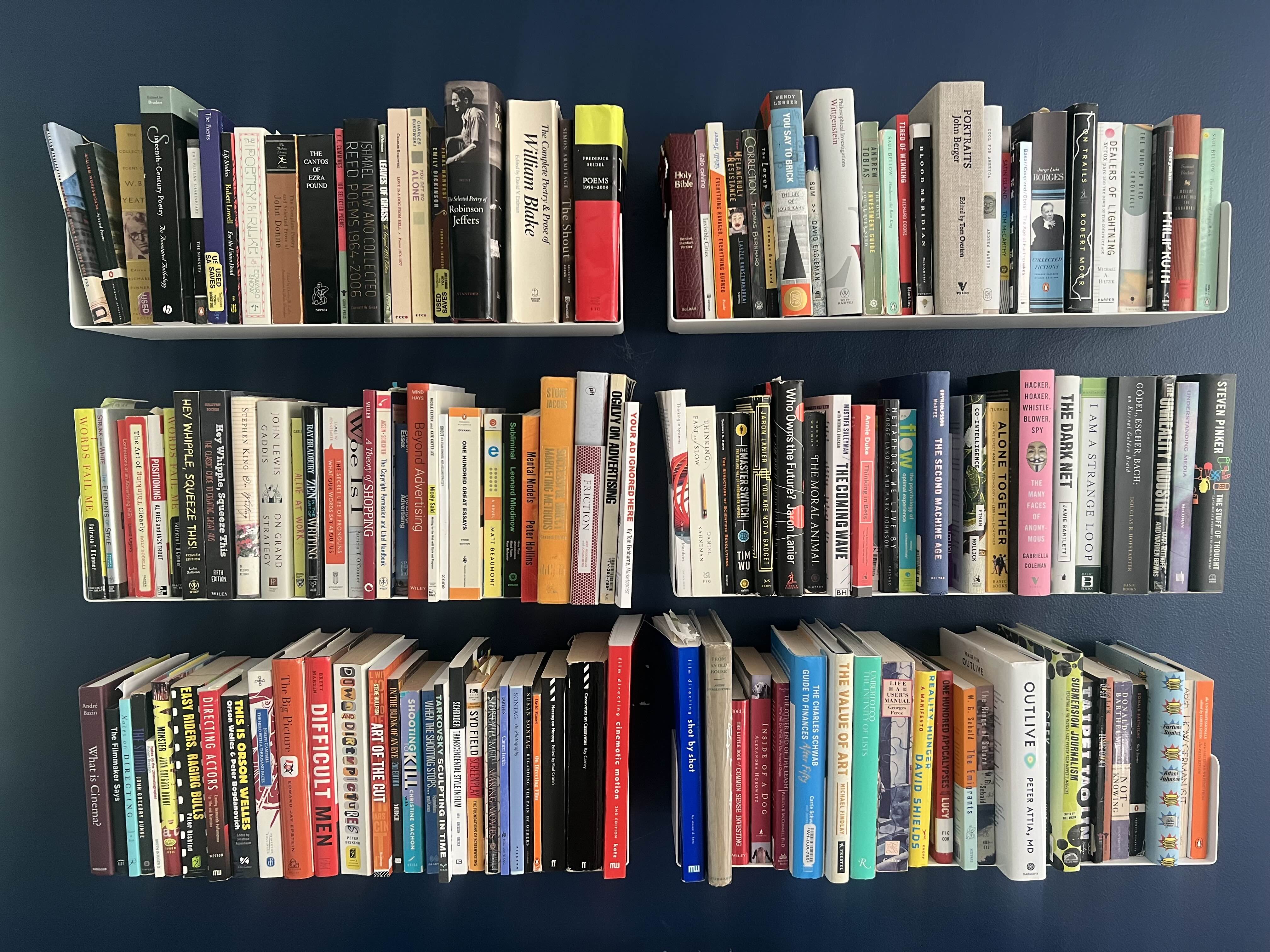 Advertising, poetry, strategy, and creativity books used as source material